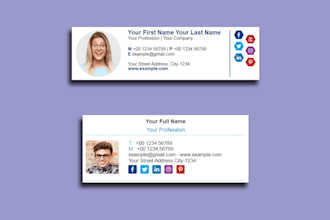 design static or animated professional html email signature