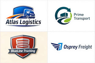 design professional transport logistic trucking logo