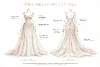 design your dream luxury bridal gown with custom sketches