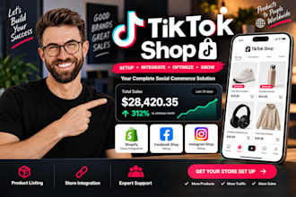 setup tik tok shop shopify dropshipping tiktok shop, facebook and instagram shop