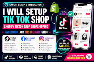 setup tik tok shop shopify tiktok shop dropshipping, facebook and instagram shop