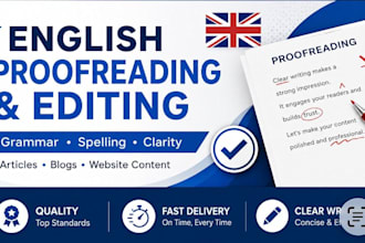 professionally proofread and edit english texts