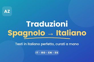translate your texts from spanish to italian, native speaker