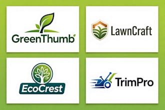design awesome lawn care, landscape logo