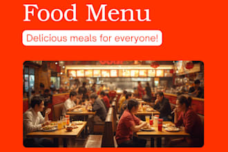 modern fast food menu flyer design