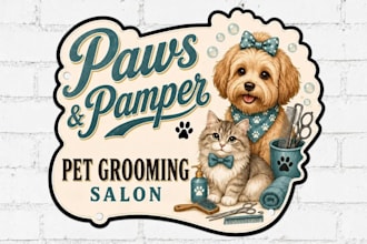 design a custom pet logo, dog, cat, and animal branding for pet stores