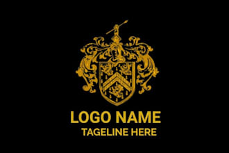 design coat of arms regal heraldic family crest logo
