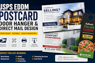 do editable usps eddm postcard, door hanger, direct mail postcard for businesses