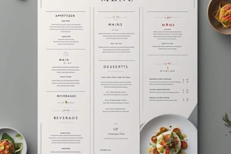 design professional brochures, flyers, posters and menus