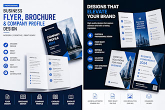 design a modern business flyer, brochure, company profile and booklet