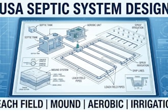 design US septic system, leach field, mound, aerobic, spray, and drip irrigation