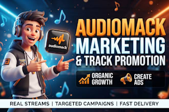 do organic music promotion, audiomack marketing, create ads and track promotion
