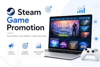 do steam game promotion, boost steam wishlist and game audience