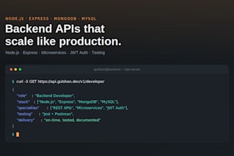 develop nodejs microservices backend api with mongodb mysql