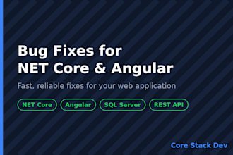 fix bugs and errors in your net core or angular application