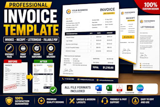 provide professional letterhead, price list, rate list, or invoice design
