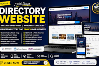 design brilliant directory website, business directory, wordpress directory