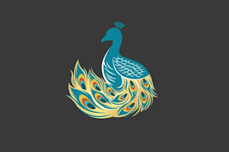 design prestigious peacock luxury apparel brand logo