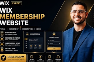 design wix client portal website membership subscription and login website