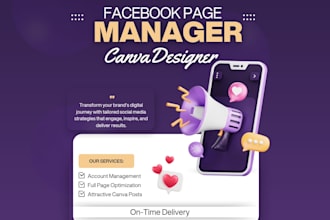 manage your facebook page and create canva design