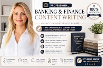 write professional banking, finance, fintech, and investment content