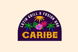 design latin caribbean restaurant food logo