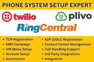setup sip trunk, did numbers, twilio, telnyx, IVR, 3cx and voip auto dialer