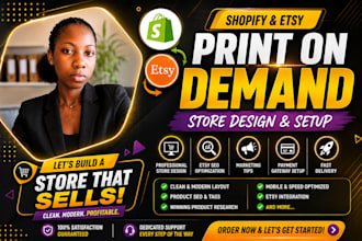 setup your etsy or shopify print on demand pod store