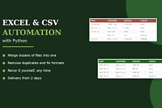 clean, merge and automate your excel or CSV files with python