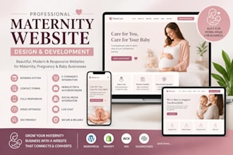 maternity website, pregnancy website baby website mom brand website designer