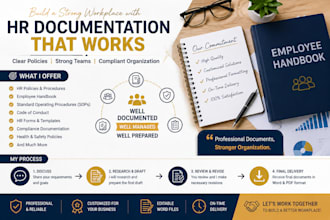 create professional HR policies, employee handbook and sops