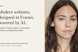 design and build a modern website in framer, powered by ai