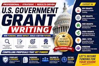 write usa government grant proposal for sbir sttr hud usda nsf nih hubzone