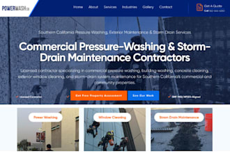 design pressure washing website power washing website soft wash website