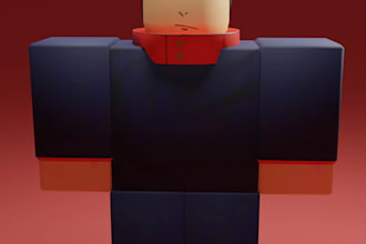 create a 3d character with dynamic head and layered clothing