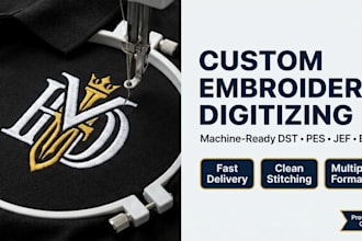 create custom embroidery designs and digitize logo for embroidery