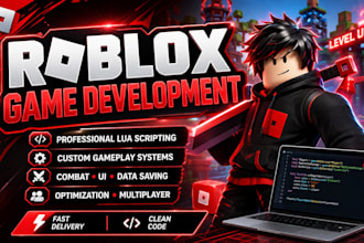 be your full roblox game developer, roblox scripter for roblox game development