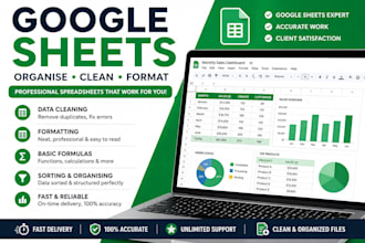 organise, clean and format your google spreadsheet