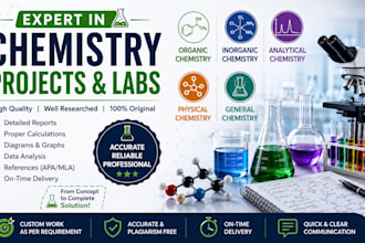 do organic, inorganic, analytical, physical and general chemistry projects, labs