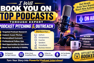 book you on top podcasts through expert podcast pitching and outreach
