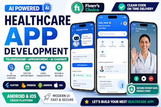 develop an ai healthcare, telemedicine, doctor appointment flutter app