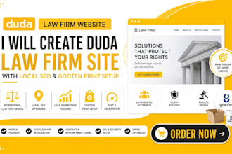 create duda law firm site local seo print on demand and ecommerce store setup