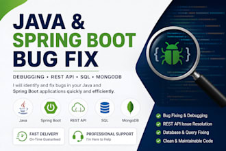 fix bugs in java and spring boot applications