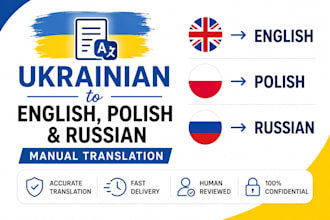 translate from ukrainian to english, polish and russian