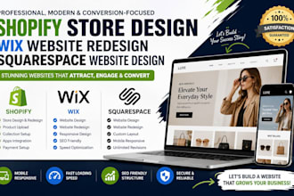 shopify store design wix website redesign sqaurespace website design