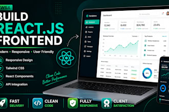 build or fix reactjs frontend, responsive UI, and react components