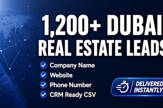 provide a quality checked dubai real estate b2b lead list