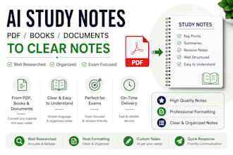 create ai study notes, summaries and revision notes from PDF
