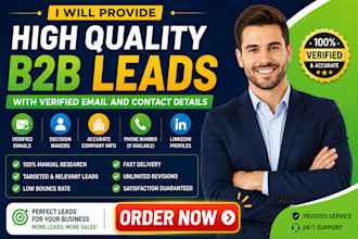 provide high quality b2b leads with verified email and contact details