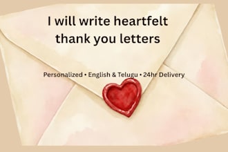 write heartfelt thank you letters and notes for you